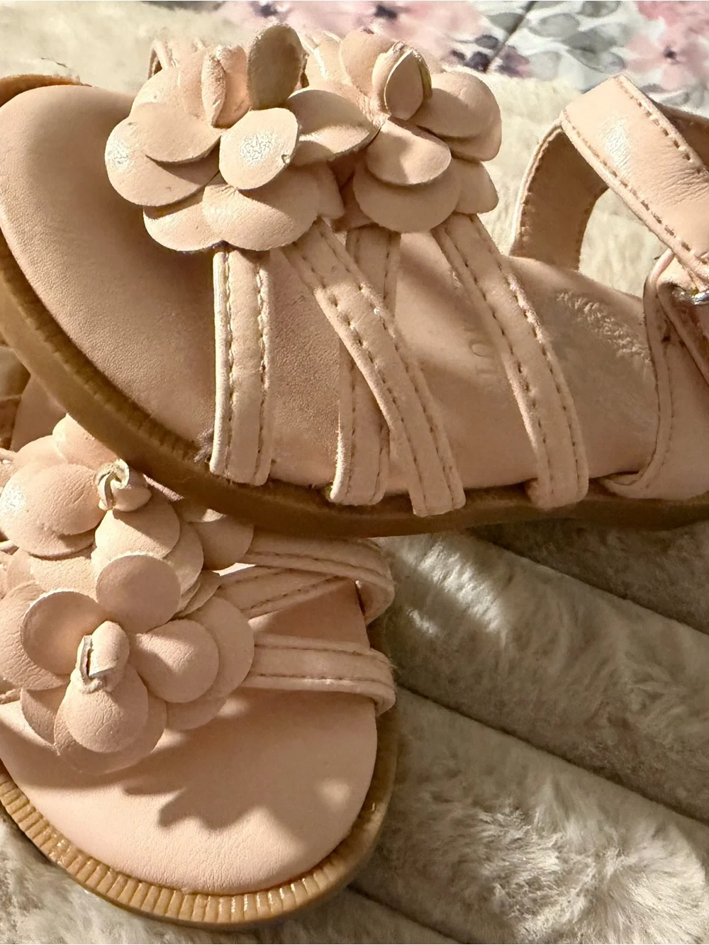 Vince Camuto Toddler Blush Pink Floral Strap Sandals